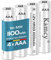 KAMCY NiMh Piles Rechargeables AAA Haute capacité, 1100 mAh - Piles AAA Rechargeables, 1,2V LR03, Lot de 4 - Édition Entreprise, pré-chargées