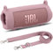 Khanka for JBL Flip 7 Silicone Protective Cover with Detachable Shoulder Strap, Shockproof Soft Case for JBL Flip 7 Portable Bluetooth Speaker,Case Only (Pink)