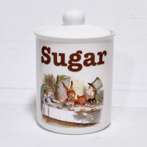 Alice's Adventures in Wonderland Design - Bone China Canister with Lid (Sugar)
