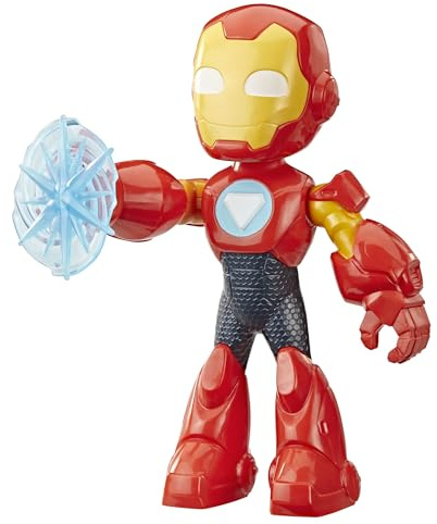 Marvel Iron Man und Seine fantastischen Freunde Iron Man Action-Figur 22,8 cm mit Repulsor-Schild, Große bewegliche Figur, Superhelden-Spielzeug für Kinder ab 3 Jahren