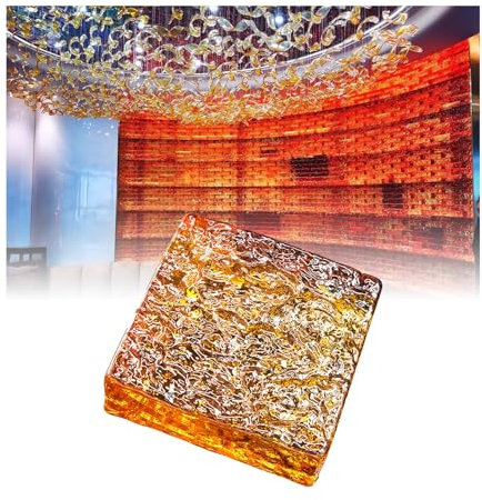 Blocs de Verre rectangulaires Transparents pour décoration Murale – Blocs décoratifs isolants (Orange)