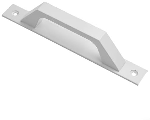 Tirador de puerta de granero de borde liso para un fácil funcionamiento, para uso en interiores (blanco con base)