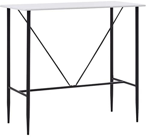 Owoxanthellate Bartisch Weiß 120x60x110 cm Modernes Design mit Bequemer Arbeitsplatte Höhenfest für Küche Esszimmer Restaurant Café Bar Wohnzimmer