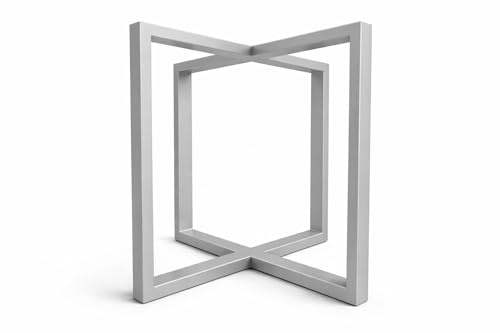 Magnetic Mobel Tisch-Kufen T-Form Schwerlast Tischgestell aus Metall, Stabile Möbel-Kufen, Tischbeine für Esstisch und Schreibtisch, (Grau, 70x70 cm)