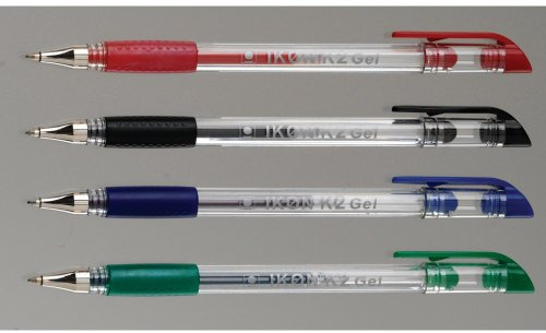 Ikon K2 Gel Grip Stick Roller Ball Pens Red Pack 10
