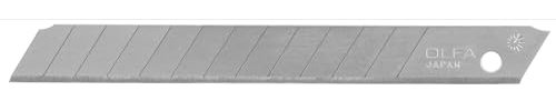 OLFA AB-10B - Pack de 10 cuchillas troceables 9 mm plateadas en blister