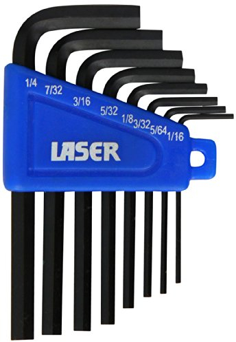 Laser 0267 Imperial Hex Key Set 8pc, Black,chrome
