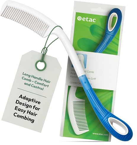 Etac Beauty Long Handled Comb, Ergonomically Designed Tools for Maximum Power with Minimal Strain