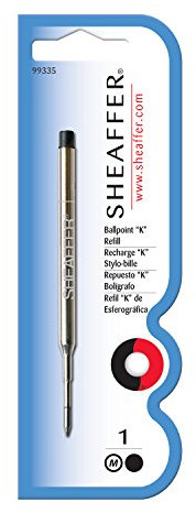 Sheaffer Ballpoint K refills Black Medium (1 cartridge on blistercard)
