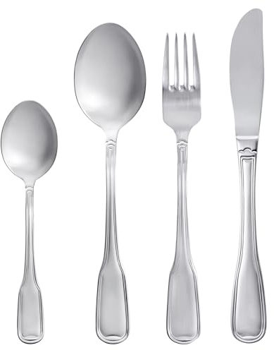 Gense Attaché Besteck Set 4 Personen, Essbesteck 4 Personen Spülmaschinenfest, Zeitloses & Hochwertiges Besteckset 16-Teilig in Skandinavischem Design, Matter Edelstahl