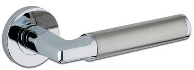 Zoo Milan Door Handle on Rose Polished Satin Chrome
