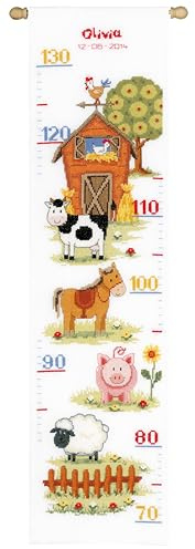 Vervaco Height Chart At The Farm II Counted Cross Stitch, Multi-Colour