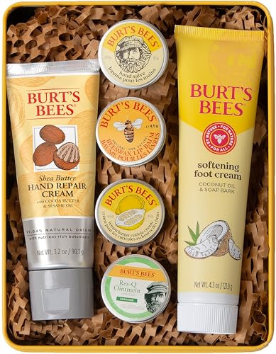 Burt's Bees Classics Gift Set | Cuticle Cream, Hand Salve, Lip Balm, Res-Q Ointment, Hand Repair and Foot Cream, Skin Care Essentials