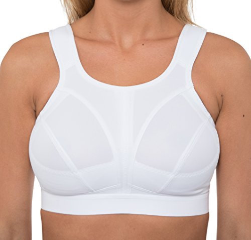 Womens High Impact Sports Bra Non Wired Plus Size Sports Bra Large Bosom Bra 38 G White
