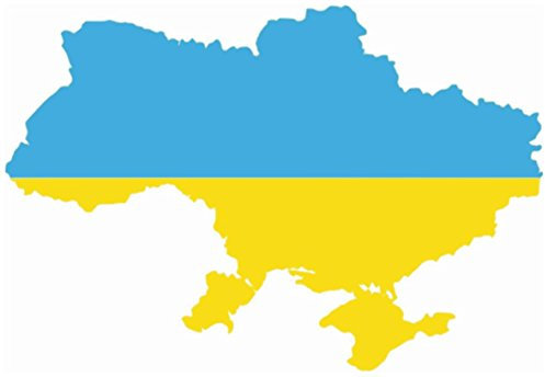 Akachafactory Selbstklebend Wandtattoo Sticker, Auto Vinyl Flagge Karte Ukraine