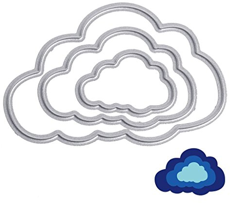 U-horizon Matrices de découpe 3 PCS Nuages Clouds, Cutting Dies Pochoir à découper en métal pour Scrapbooking, Album Photo, Carte, Papier de décoration, Cadeau Nuages