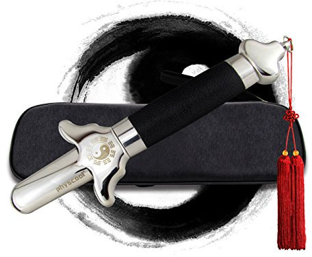 PhysCool Chinesischer Taichi-Stick mit roter Quaste und Kunstledertasche (37)