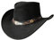 BRANDSLOCK Cowboy Hat Women Men Real Leather Western Style Wide Brim Cowgirl Hat Shapeable Lightweight Handcrafted Durable Bush Hat Black
