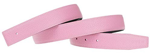 GANGTU H Ceintures en cuir de vache pleine fleur Remplacement Sangle de ceinture sans boucle 32mm largeur Rose