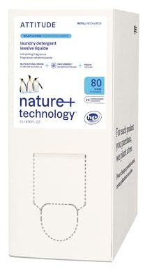 ATTITUDE Waschmittel, EWG Verified,auf Pflanzlicher und Mineralischer Inhaltsstoffe, HE-Kompatibel, Vegane Haushaltsprodukte, Wildblumen, Nachfüllpackung, 80 Ladungen, 2 Liter