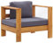 vidaXL Akazienholz Massiv Gartenstuhl mit Auflagen Sofa Sessel Stuhl Gartenmöbel Gartensofa Gartensessel Relaxsessel Lounge Dunkelgrau