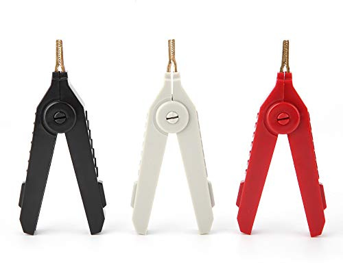 Pinzas de cocodrilo, 3 piezas P2004 Pinza de cocodrilo chapada en oro de cobre Pinza de prueba Kelvin 32 A/1000 V 1 de cada para rojo, negro y gris