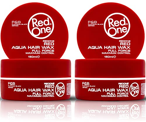 RedOne Cire Aquatique Coiffante Rouge 150 ml | Contrôle des bords | Cire de gel pour les cheveux | Ultra-tenue | Parfum Fraise | Contrôle maximum | Lot de 2