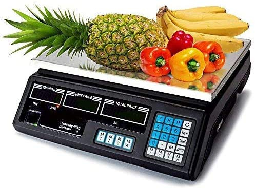 SVE Digitale elektronische Obstwaage für den Handel bis 40 kg, mit Sicherheitsbatterie