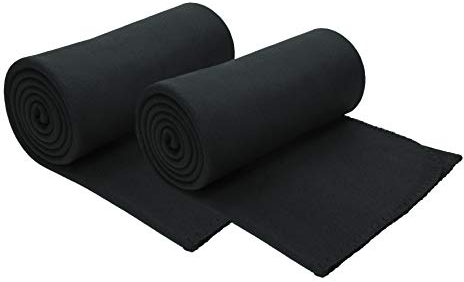 Betz Fleecedecke 2 Stück 130x170 cm 180g/m² – Weiche Wohndecke & Kuscheldecke – Flauschige Sofadecke als Tagesdecke – Leicht, wärmend & pflegeleicht – Farbe schwarz