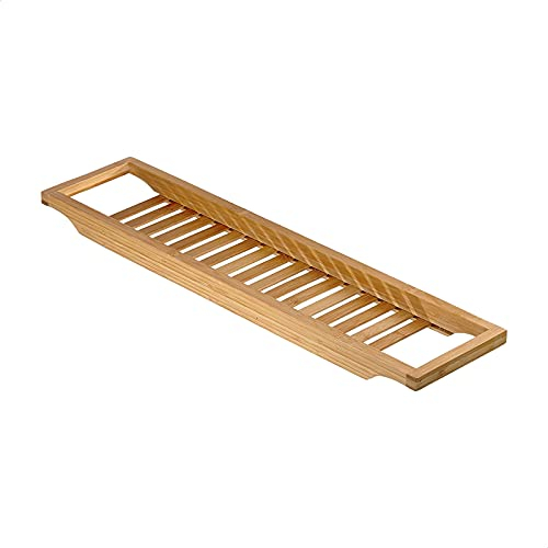 EUROXANTY Bandeja para Baño de Bambú | Acabado en Madera Natural | Soporte para Bañera | 68 x 14 Centímetros |