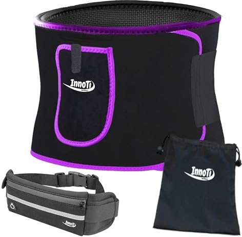 InnoTi Bauchweggürtel Damen und Herren – Bauchgürtel aus Neopren fürs Fitnessstudio und Training – Schwitzgürtel mit Sauna-Effekt ROSA XL