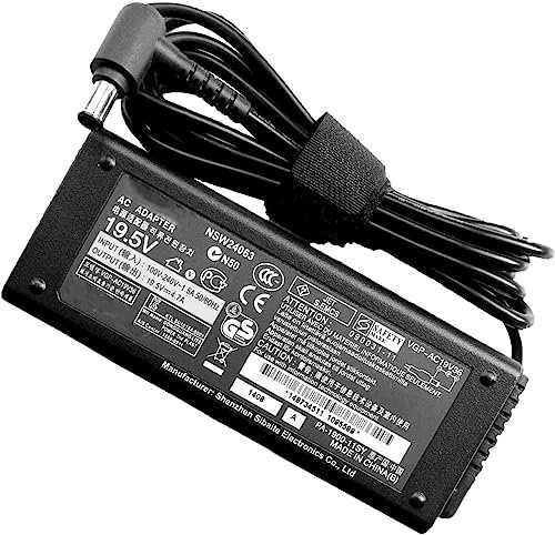 90W VGP-AC19V48 VGP-AC19V37 Adaptateur Secteur Chargeur pour Ordinateur Portable Compatible pour Sony VAIO PCG VGN VPC VGP-AC19V PCGA-AC19V VGA-AC19V PCG-61611L PCG-71318L PCG-71312L (19.5V 4.7A)