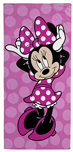 Jay Franco Disney Minnie Mouse Fröhlich 71cm x 147cm Strandtuch aus 100% Baumwollfrottee