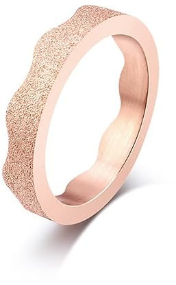 Banemi Ring Vintage Damen, Partnerring Edelstahl Krone Roségold Ringe Party Reise Schmuck Größe 49 (15.6)
