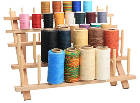JasCherry Garnrollenhalter aus Holz zur Aufbewahrung von 46 Faden Spulen - Fadenhalter Spulenhalter Garnrollen Organizer zum Aufstellen für Stickerei Quilten Nähen Flechten #2