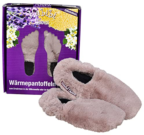 Habibi Plush Classic – 1580 Slippers Mousebear, Gr. M (37-40) Hausschuhe/Wärmepantoffeln/Wärmeschuhe/Wärmestiefel zum Erwärmen in der Mikrowelle/Backofen