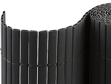 casmartis PVC Sichtschutzmatte - grau - 120 x 500 cm - Zaunsichtschutz, Sichtschutzzaun, Balkonverkleidung, Zaunblende