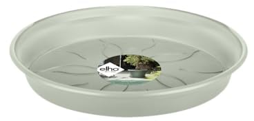 elho Green Basics 34 - Sottobicchieri per allevamenti e Raccolti, Diametro 33,5 x Altezza 4,8 cm, Colore: Verde/Verde Pietra