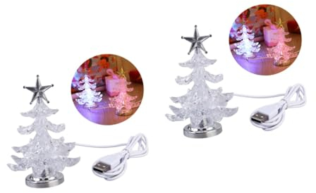 OSALADI 2st Usb-weihnachtsbaum Für Computer Nachtlicht Weihnachtsdekoration Kleine Weihnachtsbäume Usb-mini-weihnachtsbeleuchtung Tisch-weihnachtsbaum Led-nachtlicht Einstecken Kind