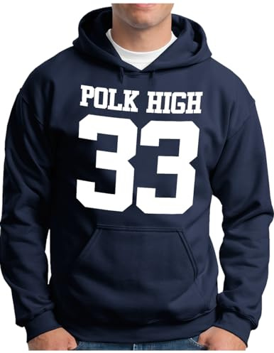 OM3® POLK-HIGH-33 Hoodie - Herren - Al Bundy Kult TV Serie High School American Football - Kapuzen-Pullover S - 4XL