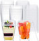 Qooloo Desserttassen 50 Stück 160ML Plastik Dessertbecher mit 50 Löffeln, Transparente Desserttasse, Wiederverwendbar Dessertschalen-Set für Zuhause Desserts Pudding Mousse Eis Party