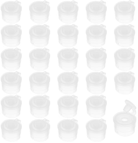 BENECREAT 60Pcs Press in Bottle Adapter with Lid, 10.5mm Inner Diameter Bottles Replacement Caps for Sample Bottles, Lotion Bottles, Essential Oil Bottles