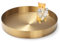 Yvttve Deko Tablett Gold Rund | Design Dekoteller und Dekotablett aus Metall | Edelstahl Serviertablett Kerzenteller Goldfarben (Golden, Ø 20 cm)