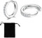 LICHUANUK Silber Creolen für Frauen, Titan Stahl Silber Creolen mit Zirkonia, Silber Sleeper Knorpel Creolen 8mm）