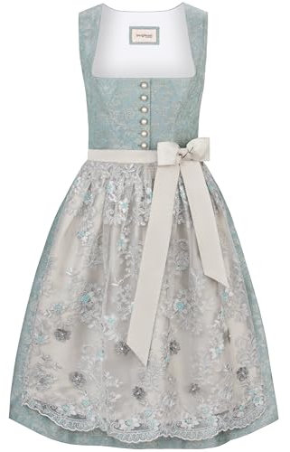 Bergfeuer Damen Camilla Midi Dirndl, Rauchblau, 32