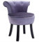 fussbank Frisiertisch Shabby Chic gepolsterter Schminkstuhl mit Fächerrückenlehne Holzbeine bequemer Schminksitz Sitzfläche 44 cm Mehrfarbig (Farbe: G)