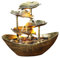 ULDIGI Wasserbrunnen im Barren-Stil Lotusblatt-Design Wasserfall-Ornament Desktop-Brunnen Heimdekoration -Nachtlicht-Funktion