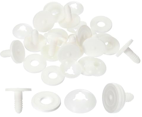 PATIKIL 35mm Puppen-Gelenke, 10er-Set Kunststoff-Abnehmbare Tier-Gelenkverbinder Engage Bolt für Bärenweiche Gliedmaßenherstellung Kopfgelenke DIY-Handwerkszubehör, Weiß