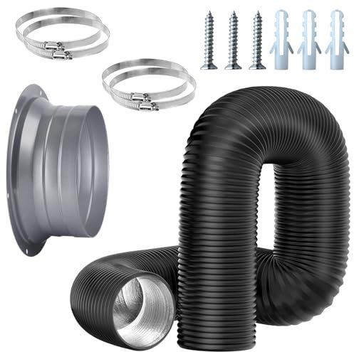 Set di Connettori a Flangia per Tubi Flessibili di Ventilatori, Forte e Durevole, Utilizzato per l'interfaccia del Condotto Dell'aria Della Cappa da Cucina, con Tubo Flessibile Dell'estrattore (1)