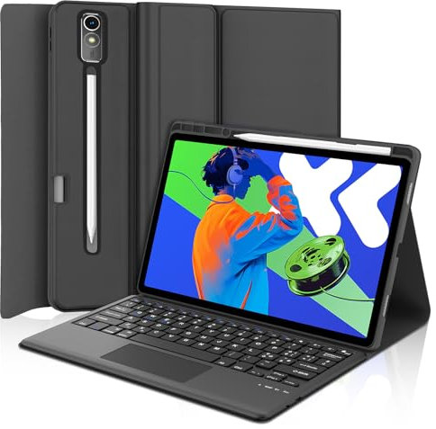Tastiera per Lenovo Idea Tab Pro 12.7 2025 con Touchpad, Cover Tastiera per Lenovo Idea Tab, Custodia Tastiera Italiana Bluetooth per Lenovo Idea Tab Pro 12.7 pollici 2025 TB-373FU/TB-375FC, Nero